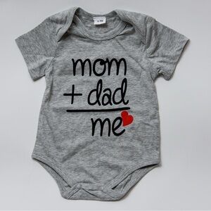 Gray Baby Onesie with Cute Print